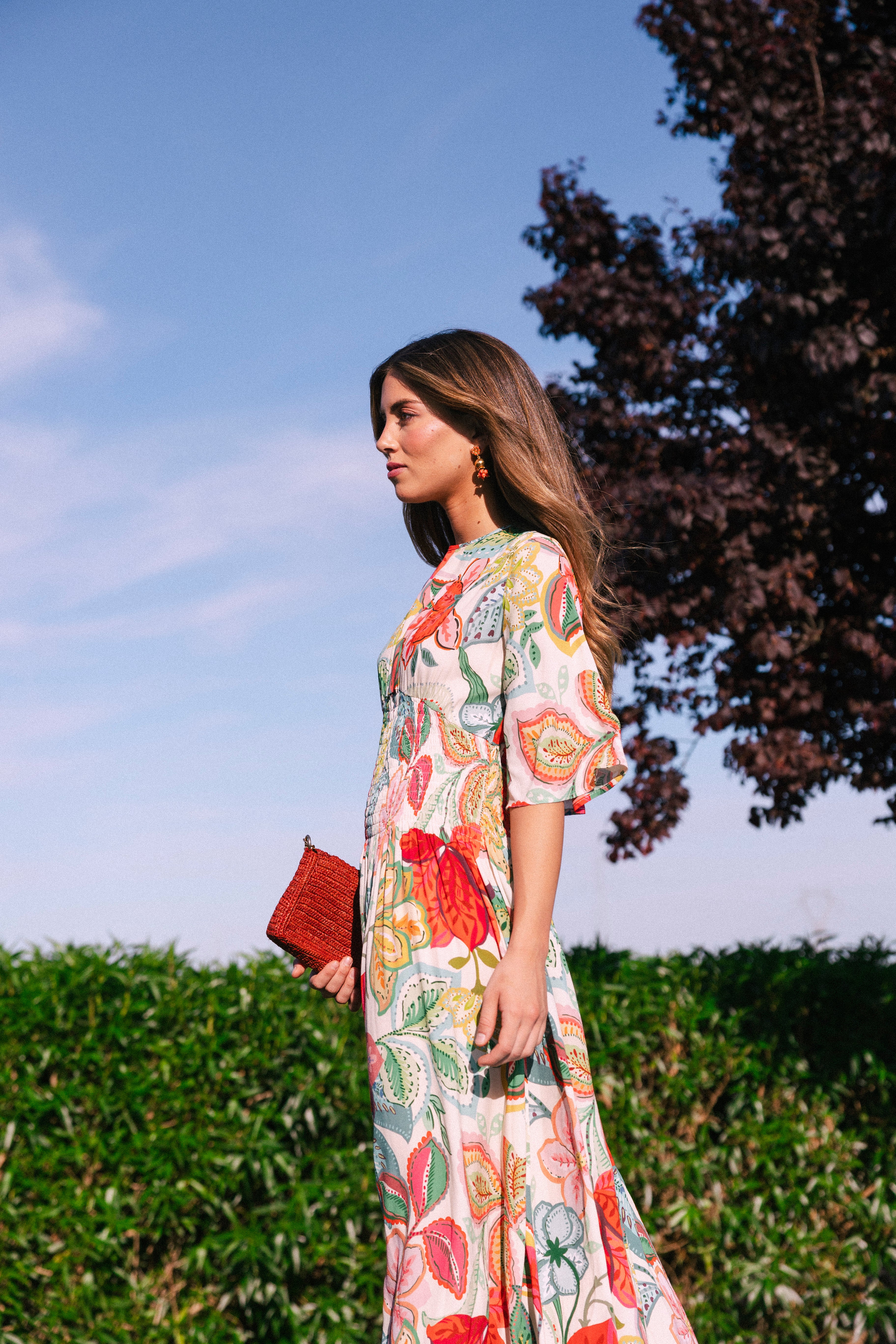 Vestido Sabrina Crudo Flores Colores Vest22-The Nook Store