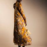 Alice Dress Mustard Leaves AL03