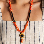 Collar Cecile Corales Bicolor Naranja-Negro CO93-The Nook Store