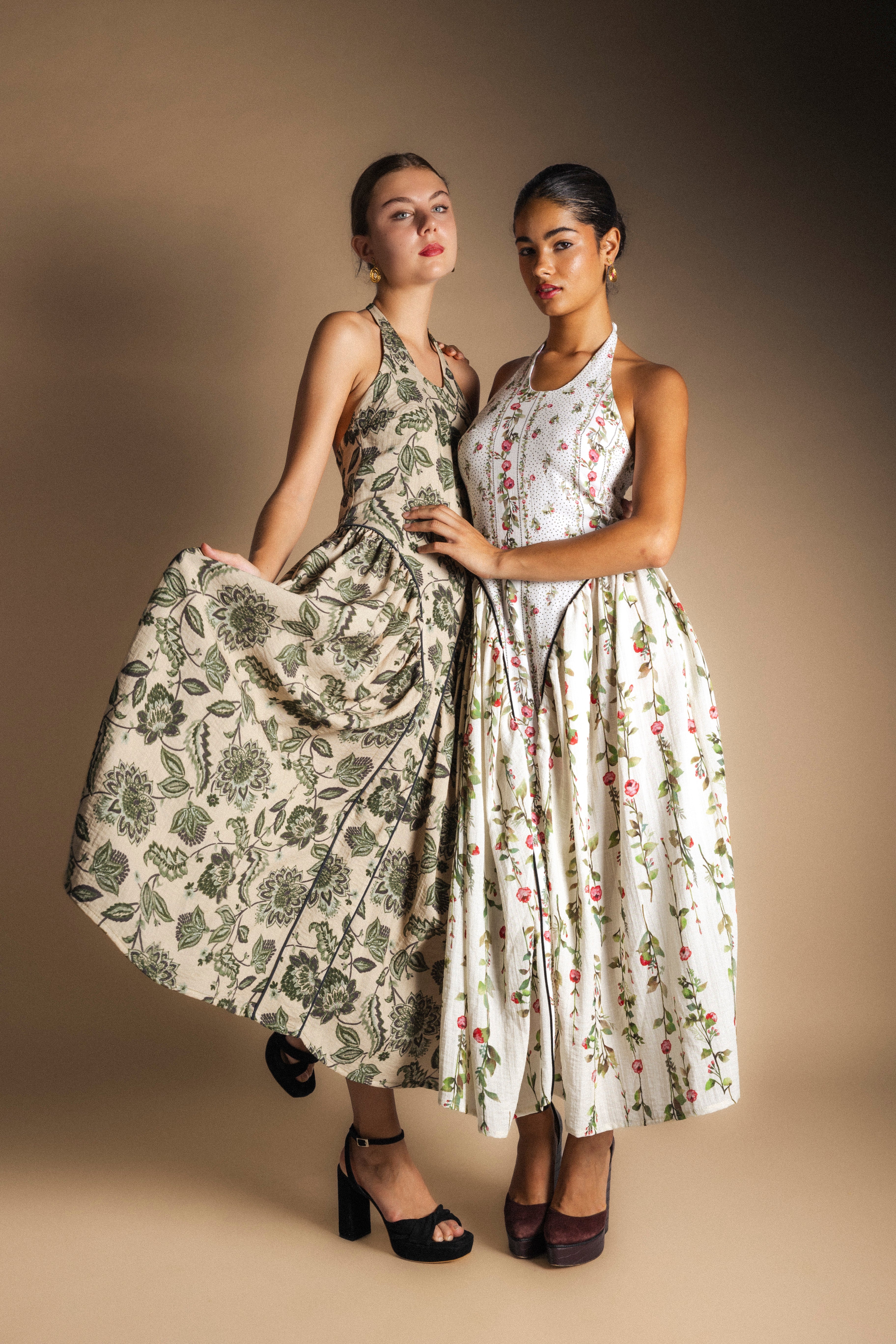 Vestido Julietta Verde Flores Vest62-The Nook Store