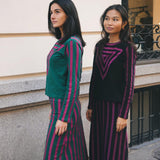 Top Innika Verde y Morado