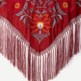 Mantón Camila Teja Flor Roja M496 The Nook Store