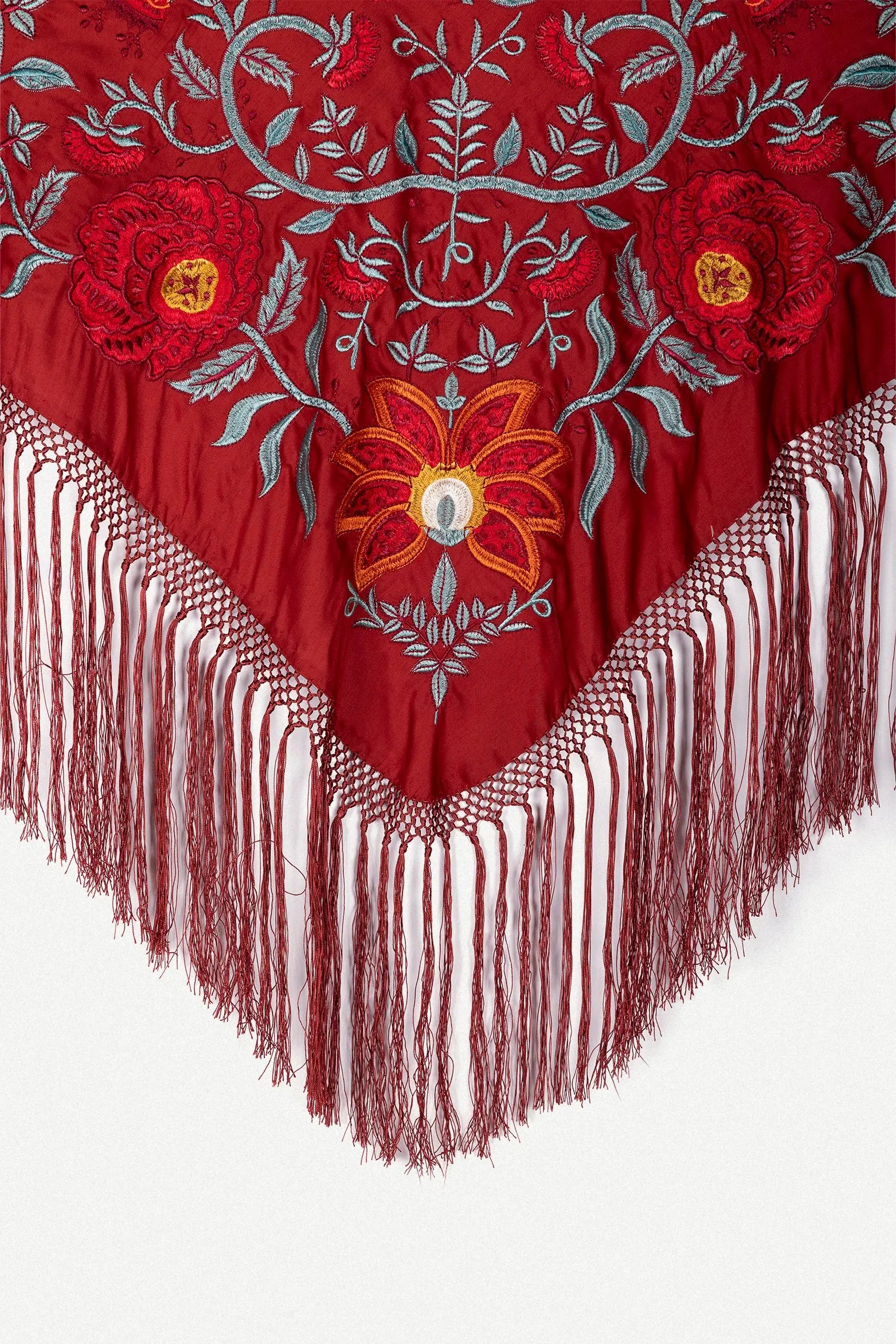 Mantón Camila Teja Flor Roja M496 The Nook Store