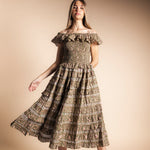 Vestido Mikara Verde Flores Vest39-The Nook Store