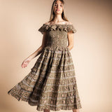 Vestido Mikara Verde Flores Vest39-The Nook Store