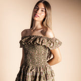 Vestido Mikara Verde Flores Vest39-The Nook Store