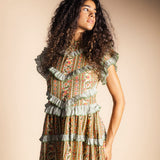 Vestido Lomba Vainilla Rayas y Flores Vest44-The Nook Store