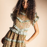 Vestido Lomba Vainilla Rayas y Flores Vest44-The Nook Store