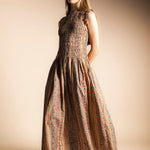 Vestido Bihar Multiprint Verde, Crudo y Rosa Vest50-The Nook Store