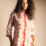 Vestido Saona Blanco Flores Multicolor VEST45-The Nook Store