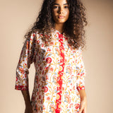 Vestido Saona Blanco Flores Multicolor VEST45-The Nook Store