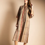 Vestido Saona Multiprint Verde Crudo y Rosa VEST46-The Nook Store
