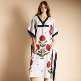 Kaftán Suhana Negro y Blanco Cuadros KAF08-The Nook Store
