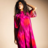 Vestido Alice Manga Corta Degradado Fucsia AL13-The Nook Store
