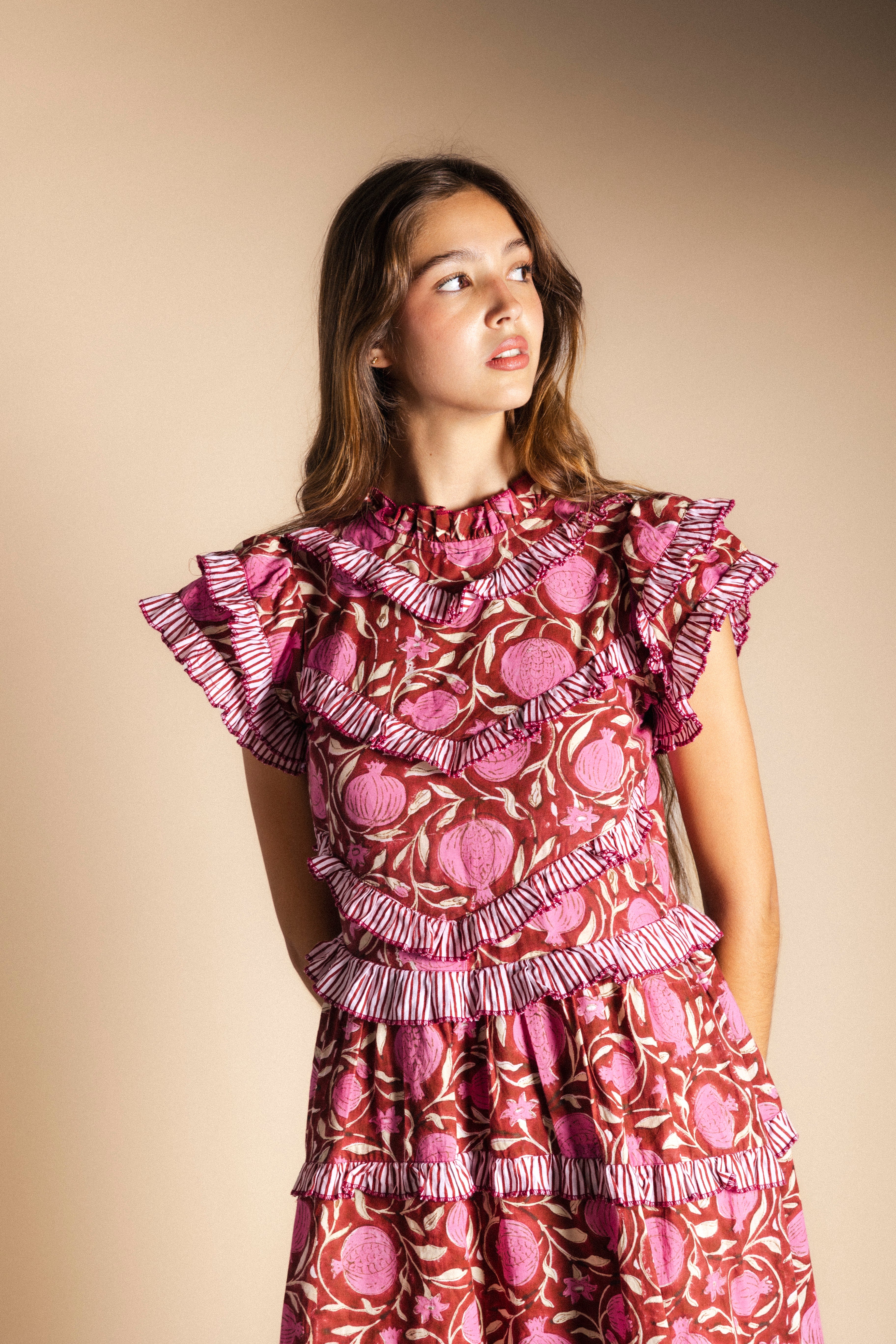 Vestido Lomba Granadas Rosa Vest52-The Nook Store