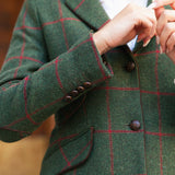 Chaqueta Country Verde Cuadros Naranjas COU03