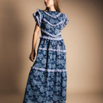 Vestido Lomba Flores Azul Vest53-The Nook Store