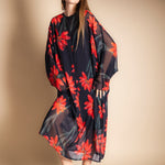 Vestido Batte Negro Flor Con Tallo Vest41-The Nook Store