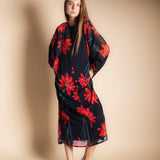 Vestido Batte Negro Flor Con Tallo Vest41-The Nook Store