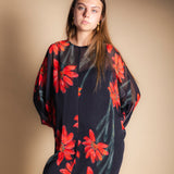 Vestido Batte Negro Flor Con Tallo Vest41-The Nook Store