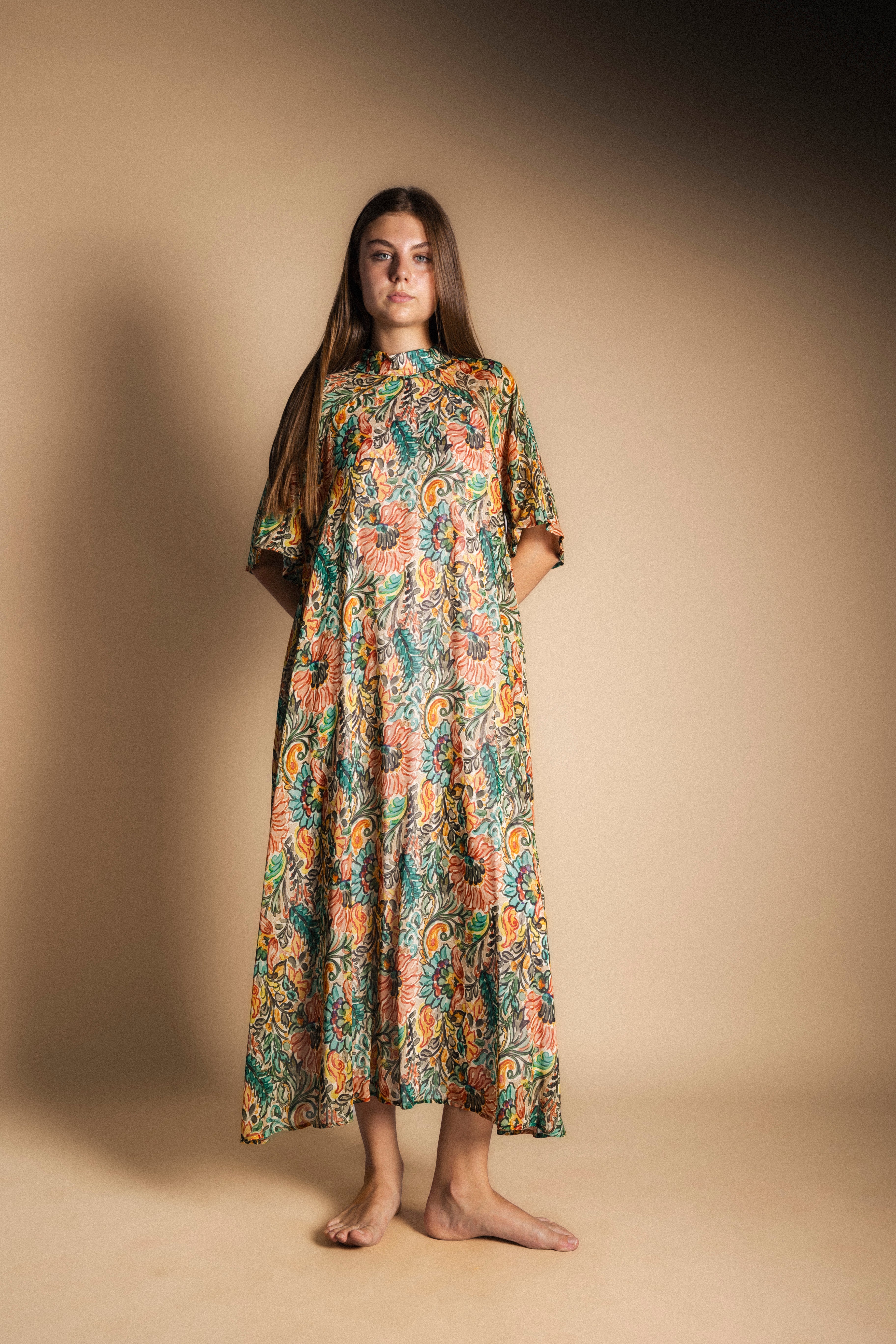 Vestido Alice Manga Corta Florida Multicolor AL16-The Nook Store