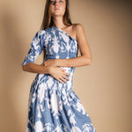 Vestido Adriana Ikat Blue and White-The Nook Store