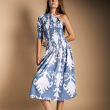 Vestido Adriana Ikat Blue and White-The Nook Store