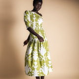 Vestido Adriana Ikat Green and White-The Nook Store