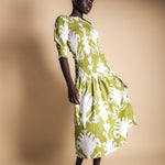 Vestido Adriana Ikat Green and White-The Nook Store