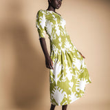 Vestido Adriana Ikat Green and White-The Nook Store