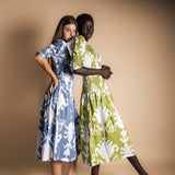 Vestido Adriana Ikat Blue and White-The Nook Store