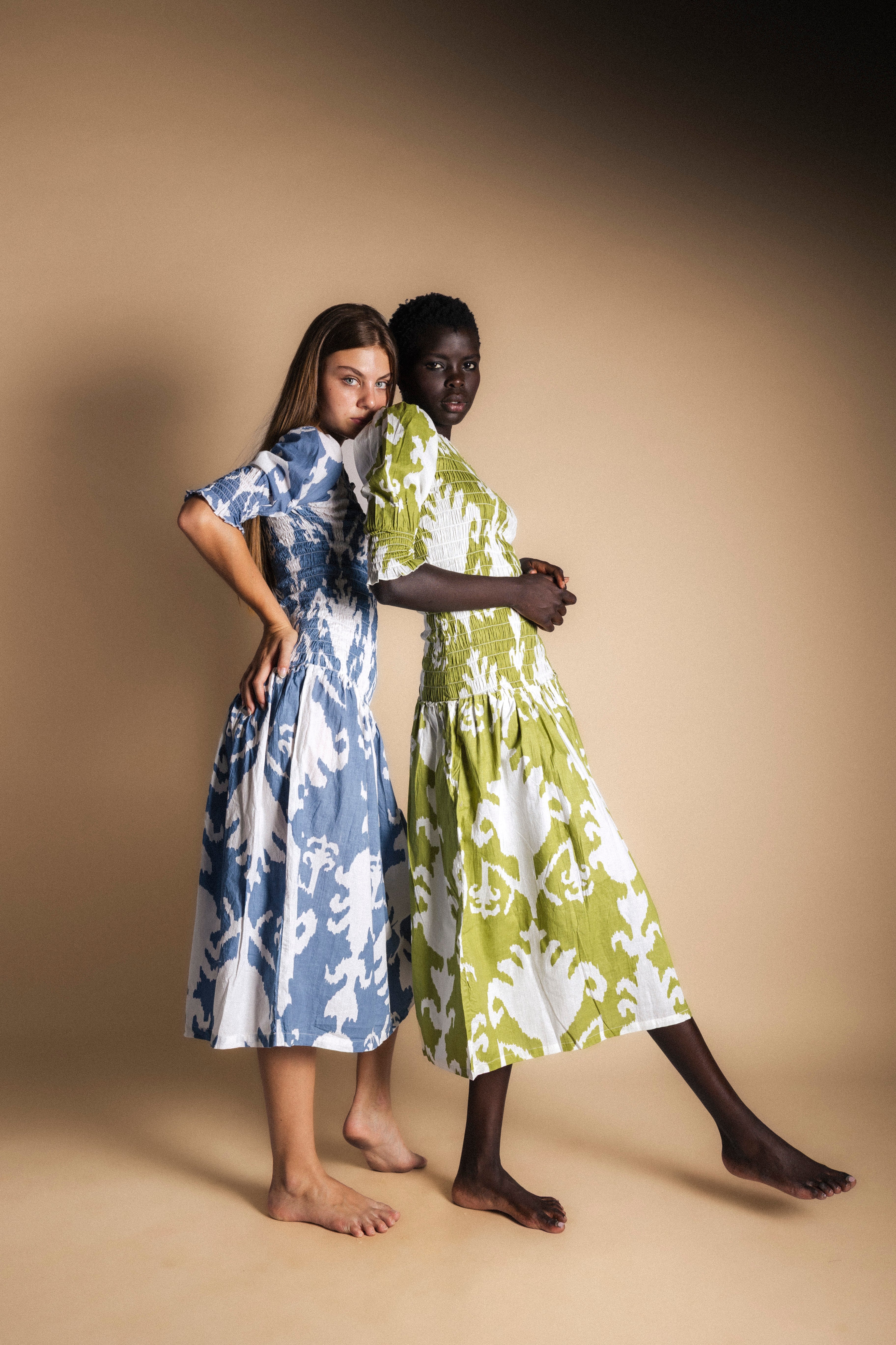 Vestido Adriana Ikat Blue and White-The Nook Store
