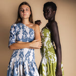 Vestido Adriana Ikat Blue and White-The Nook Store