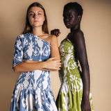 Vestido Adriana Ikat Blue and White-The Nook Store