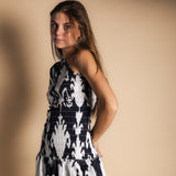 Vestido Adriana Ikat Black and White-The Nook Store