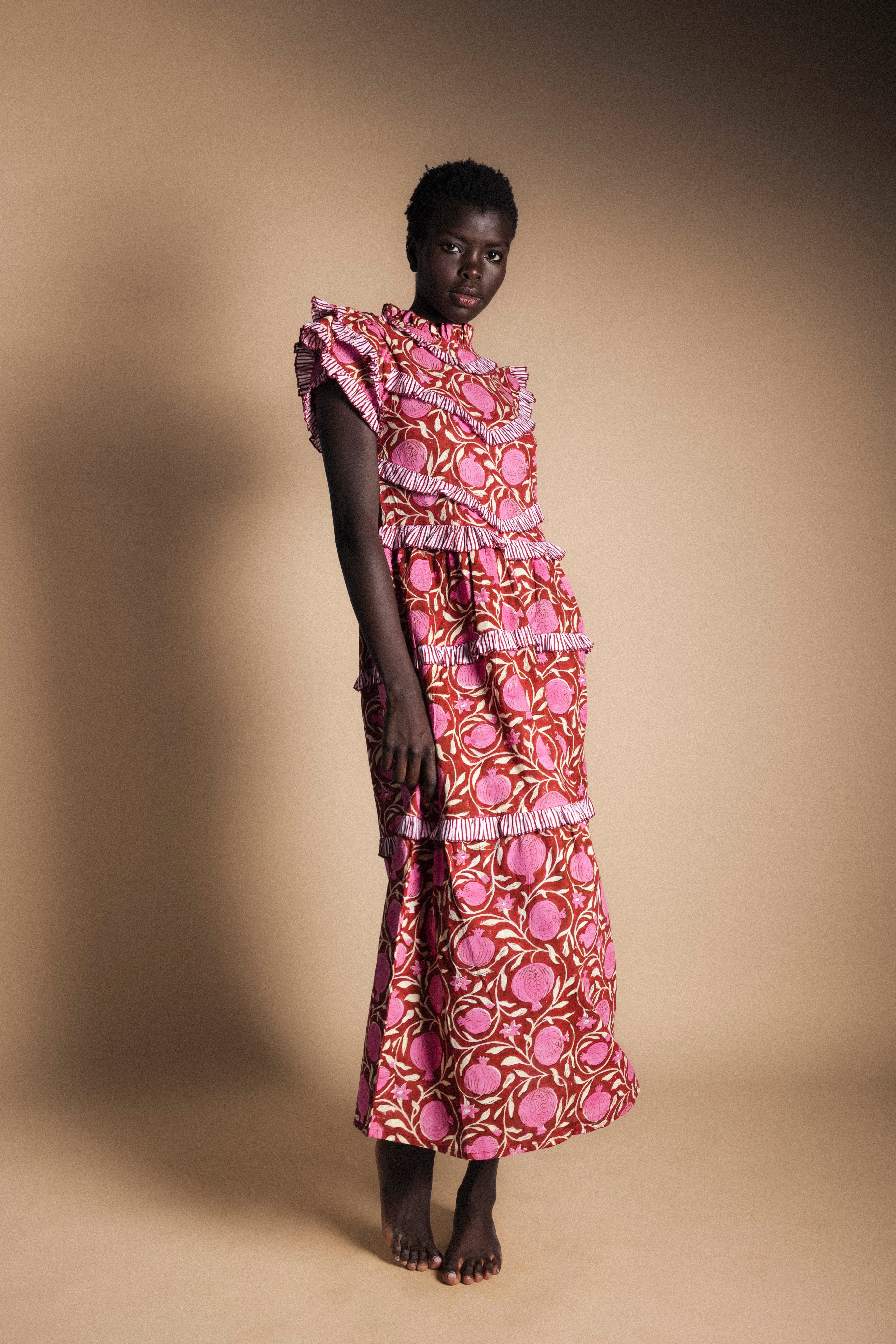Vestido Lomba Granadas Rosa Vest52-The Nook Store