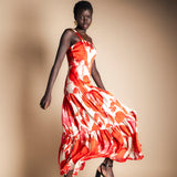 Vestido Tula Blanco Hojas Rojas Vest54