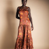 Vestido Tula Marrón Flores Vest55