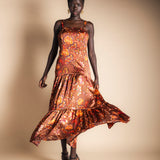 Vestido Tula Marrón Flores Vest55