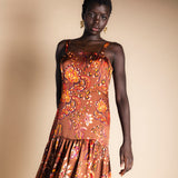 Vestido Tula Marrón Flores Vest55