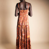 Vestido Tula Marrón Flores Vest55
