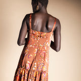 Vestido Tula Marrón Flores Vest55