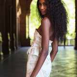 Vestido Flora Blanco Hojas Doradas Vest2-The Nook Store
