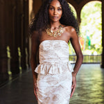 Vestido Flora Blanco Hojas Doradas Vest2-The Nook Store