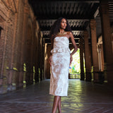 Vestido Flora Blanco Hojas Doradas Vest2-The Nook Store