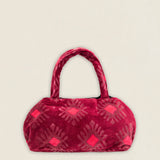 BOLT32 Bolso Terciopelo Rombos Burdeos