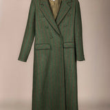 Abrigo Jimena Verde Musgo Rayas Naranjas y Burdeos AB16