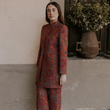 Chaqueta Corinna Larga Naranja Flores