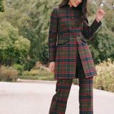 Pantalón Zoe Cuadros Verde y Burdeos