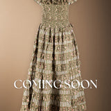 Mikara Beige Dress with Red Flowers